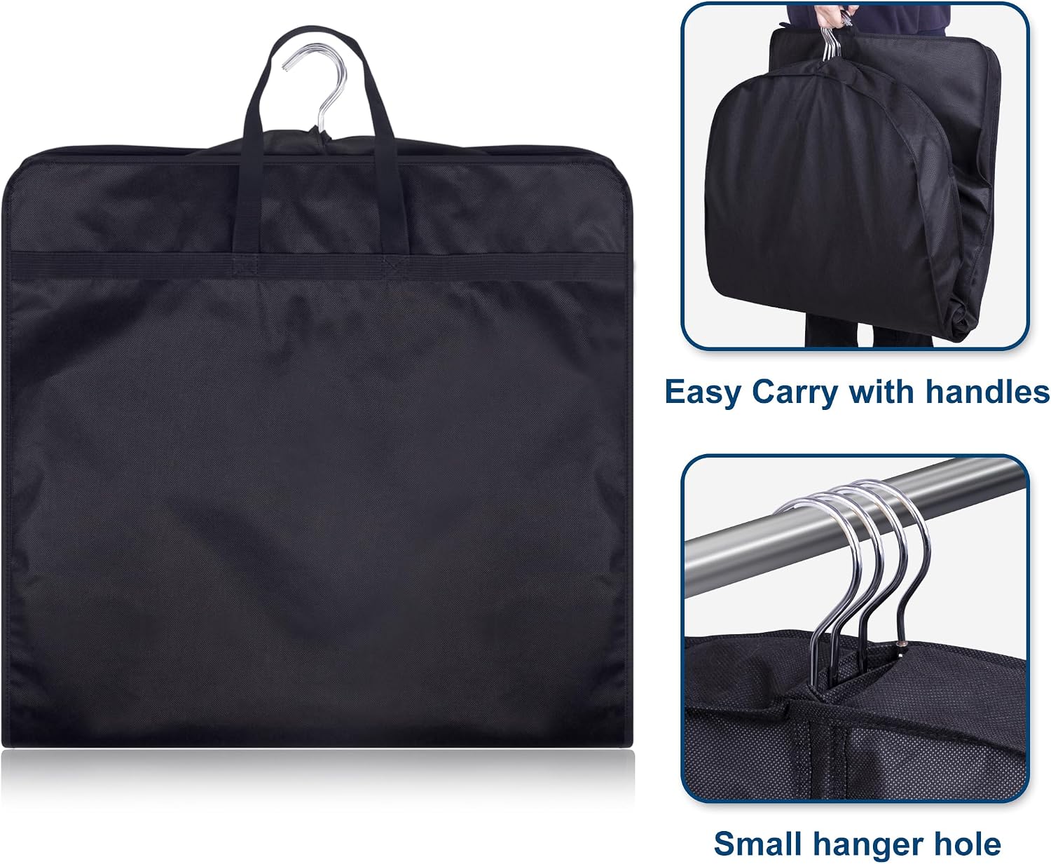 KIMBORA 43" Suit Bags for Closet Storage and Travel, Gusseted Hanging Garment Bags for Men Suit Cover With Handles for Clothes, Coats, Jackets, Shirts（3 Packs）