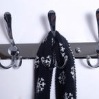 Dseap Coat Rack Wall Mount - 29.5” Long 8-Tri-Hooks Heavy Duty Coat Hanger Rail Wall Hooks for Hanging Coats Hats Clothing Clothes Purse Mudroom Entryway, Chromed, Pack of 2