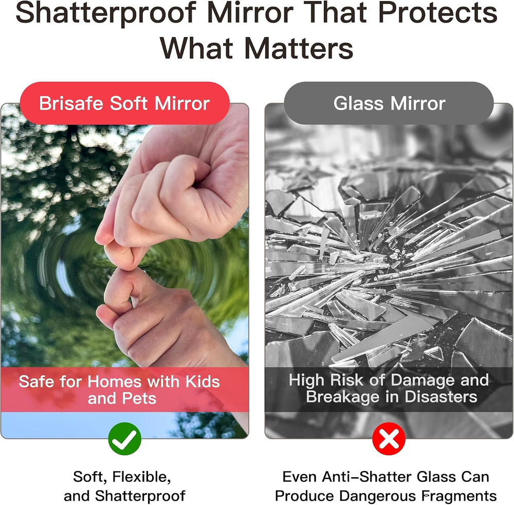 brisafe Gym Mirror, 63"x20" 2-Pack Shatterproof Nano Wall Mirror