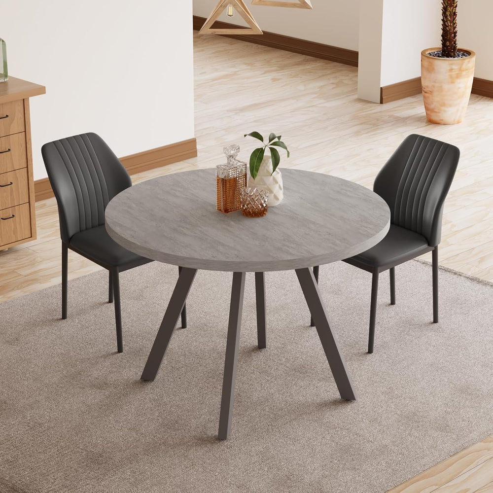 Zerifevni 34.6'' Round Dining Table and Chairs for 2, Space Saving Mo...