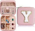 Parima Teacher Appreciation Gifts - Women's Travel Jewelry Case | Travel Essentials Small Jewelry Box - Letter Z, Pink