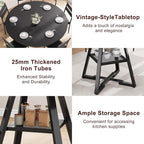 51'' Round Dining Table,Kitchen Dining Room Circle Dinner Pedestal Table,Space Saving Wood Kitchen & Dining Room Furniture (Black, 51In)