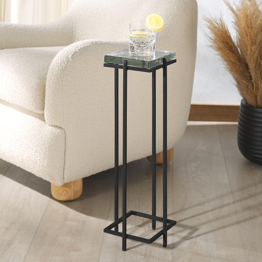 SAFAVIEH Couture Collection Giabelle Black/Clear Cast Glass Drink Table (Full...