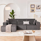 108” Modular Sectional Sofa, Cloud Sectional Couch with Deep Seat, Modern Modular L-Shape Sofa Couch with Chaise,Upholstered Boneless Couches for Living Room Bedroom (Grey, Left Facing Chaise)
