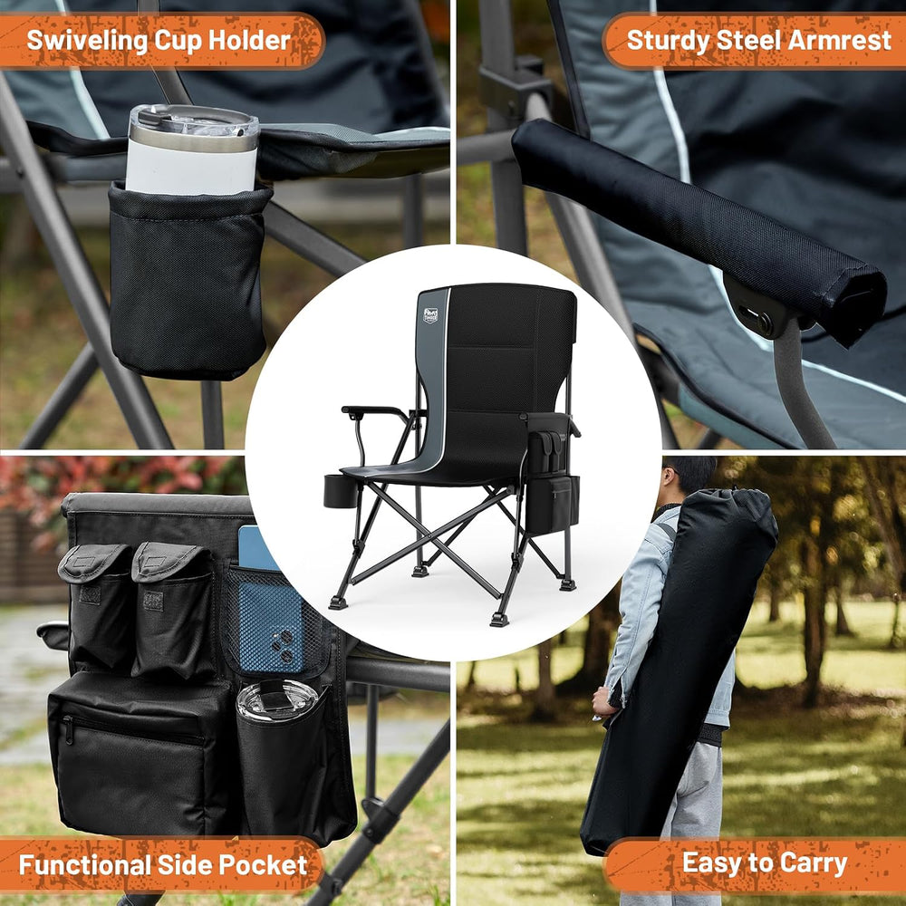 TIMBER RIDGE Oversized Folding Camping Chair High Back 500lbs | Heavy Duty Ca...