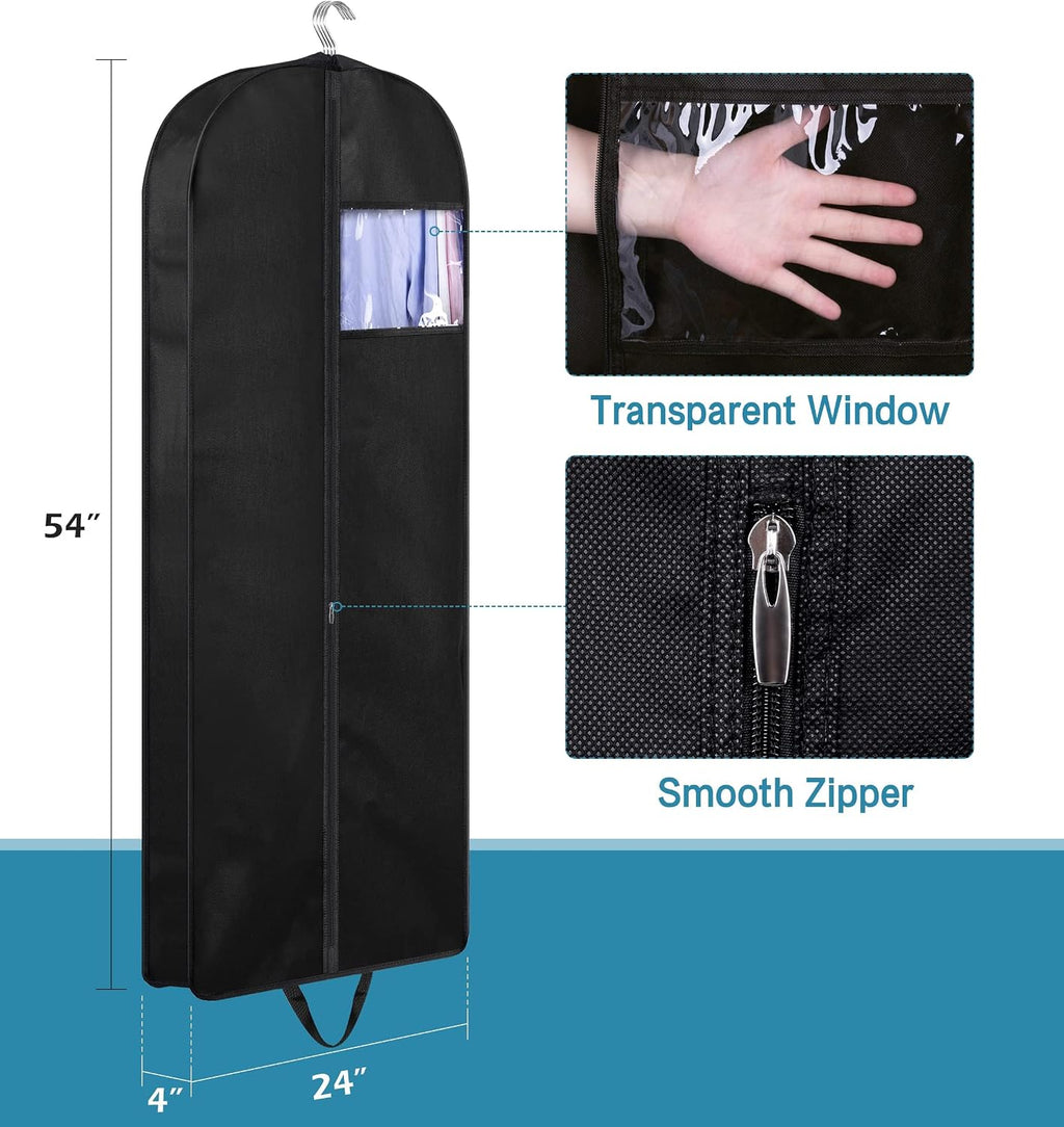 54" Suit Bags for Closet Storage and Travel, Gusseted Hanging Garment Bags for Men Suit Cover With Handles for Clothes, Coats, Jackets, Shirts（3 Packs）