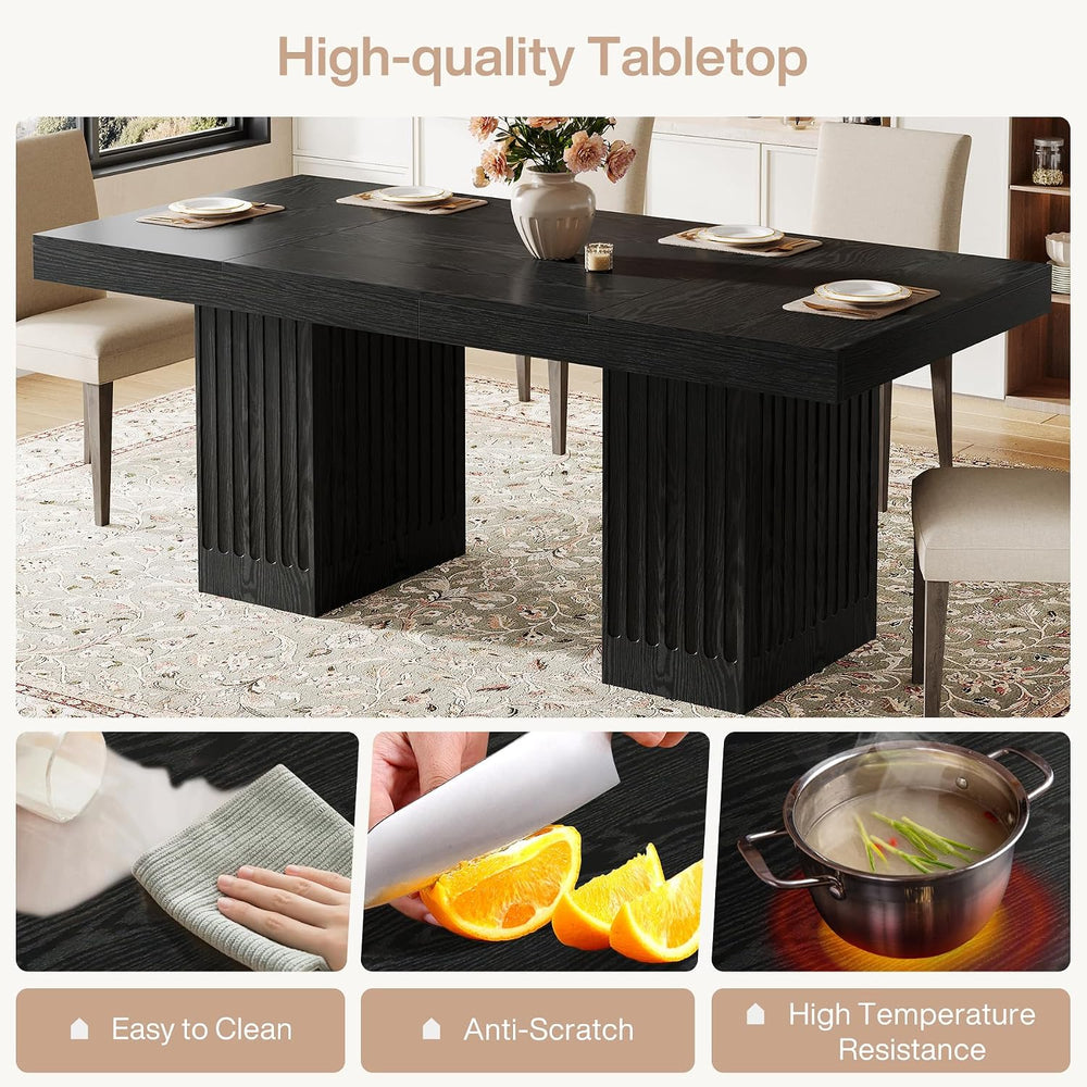 Tribesigns Dining Table for 4-6 People, 63 Inch Modern Rectangle Kitchen Tabl...