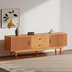 Mid Century Modern TV Stand for 80 inch TV, 70.9" Wood TV Console with 2 Storage Cabinet & 2 Drawers, Entertainment Center, Media Console for Living Room/Bedroom