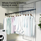 HEILAIYI Clothes Drying Rack for Laundry,Wall Mounted Clothes Hanger Rack,Folding,Retractable,Collapsible(J Shape Hooks)