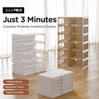 ANTBOX Foldable Shoe Rack,Shoe Organizers for Closet Plastic Shoe Storage Box For Entryway,Living Room,Large Sturdy Stackable Sneaker Cabinet Bins With Magnetic Clear Door 6 Tiers 12 Pairs