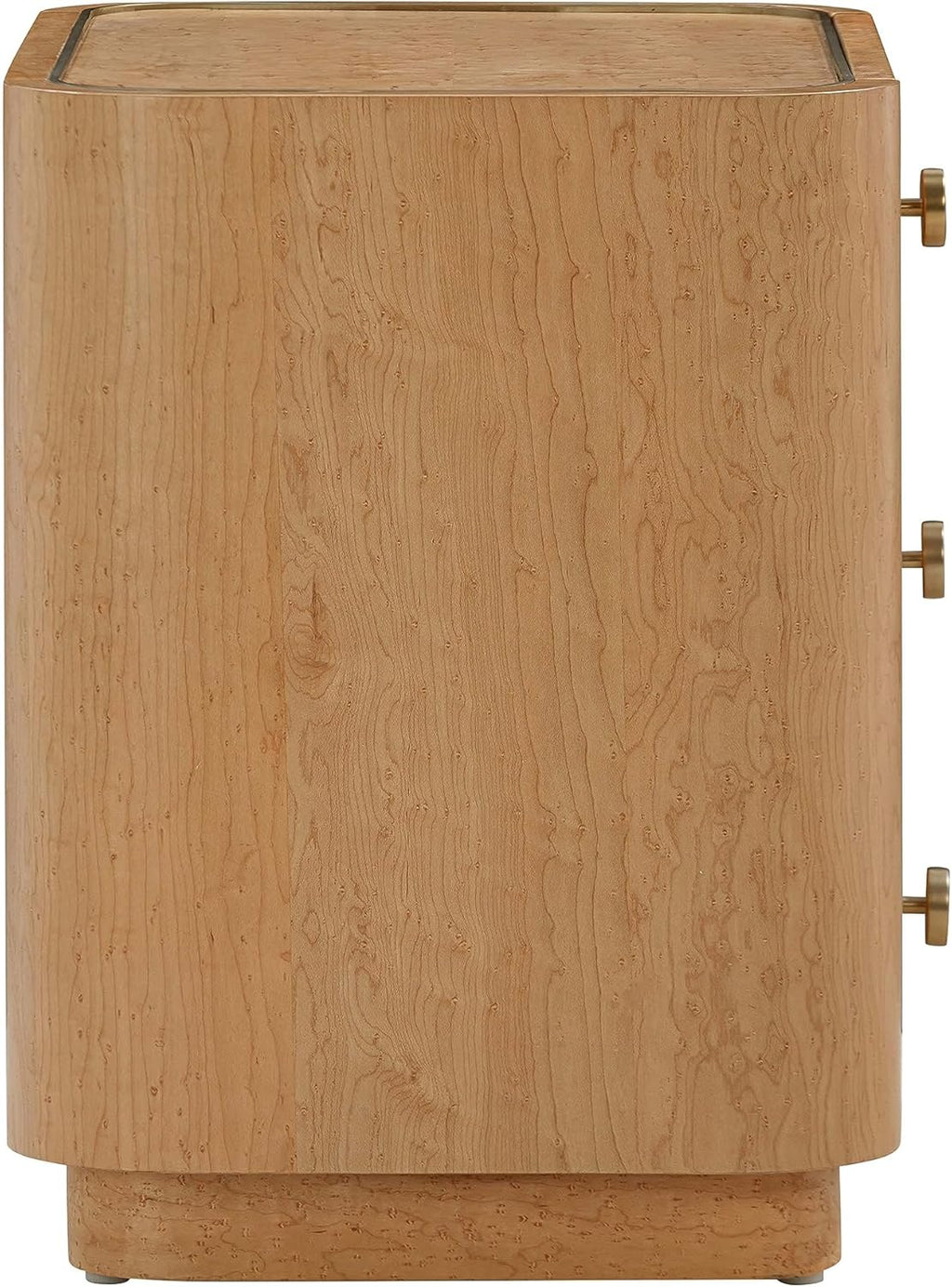Tov Furniture Abigail Natural Birdseye Maple 3-Drawer Nightstand