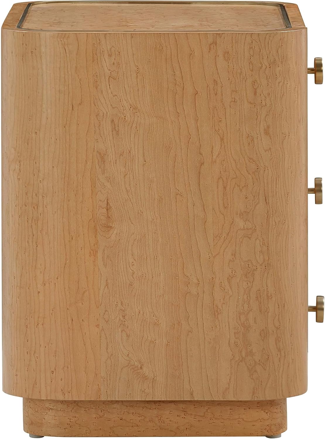 Tov Furniture Abigail Natural Birdseye Maple 3-Drawer Nightstand