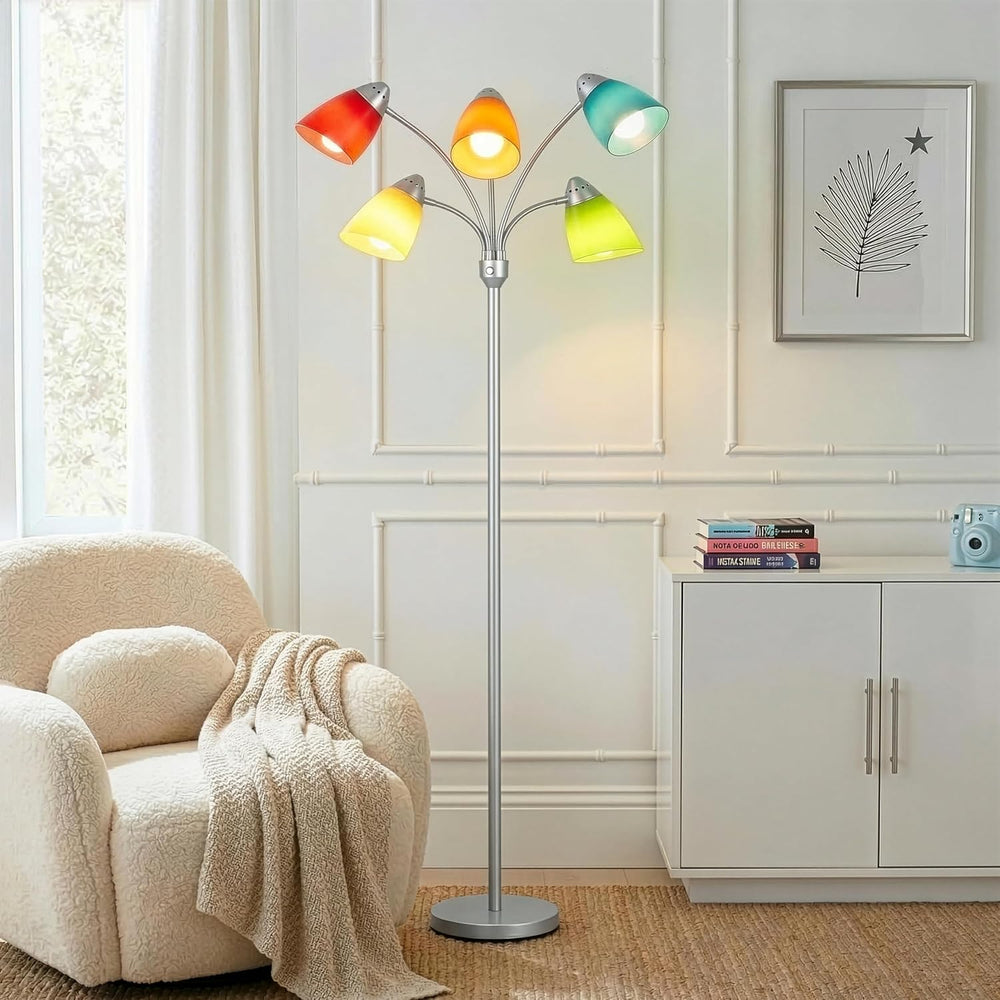 Brightech Medusa LED Floor Lamp – Multi-Head Dimmable Floor Lamp for Living R...