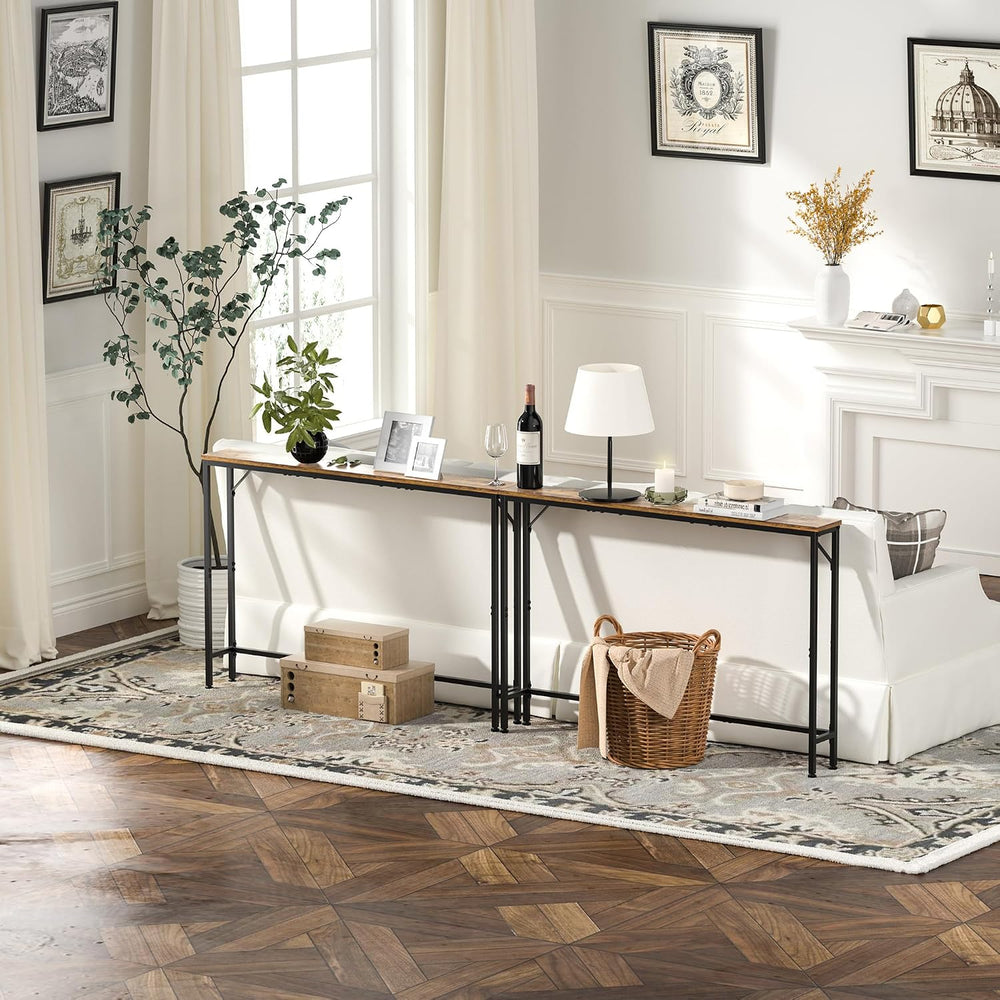 47.2" Console Table, Narrow Entryway Table, Skinny Sofa Table, Behind Co...