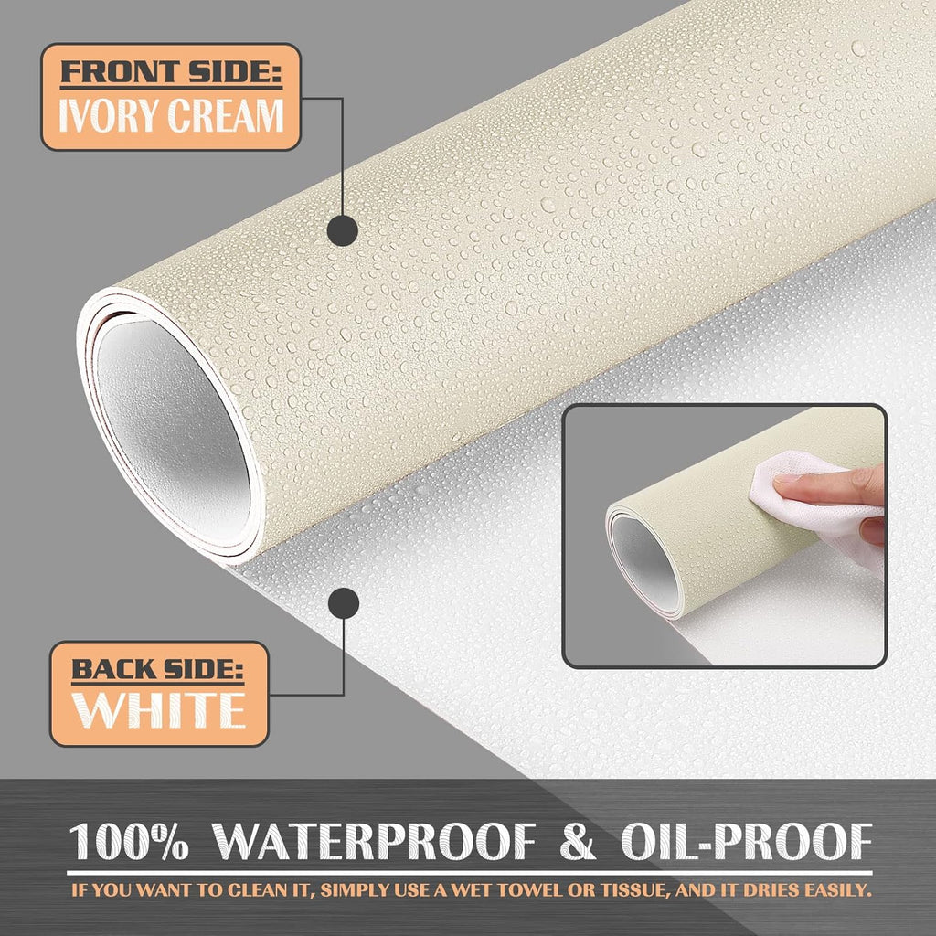 K KNODEL Large Office Leather Desk Mat, Mouse and Keyboard Pad, Computer and Laptop Mat, Desktop Protector and Cover, Writing Pad and Blotter (47.2"x17", Ivory Cream)