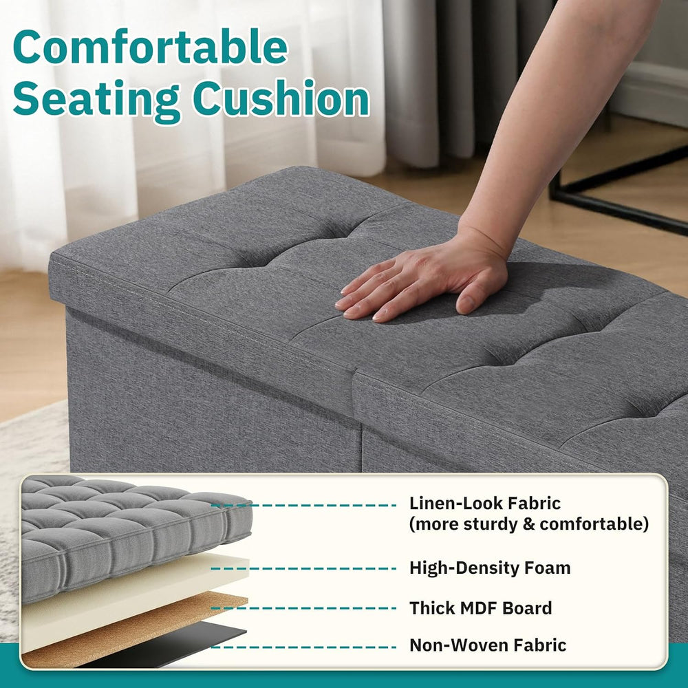 30-INCH Ottoman with Storage, Footrest Storage Bench, End of Bed Bench Coffee...