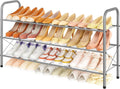 Hoctieon 3 Tier Mesh Style Shoe Rack, Entryway Shoe Shelf, Shoe Storage Organizer, Shoe Rack for Closet, Space Save for Bathroom, Garage, Hallway, Bedroom, Living Room, Grey