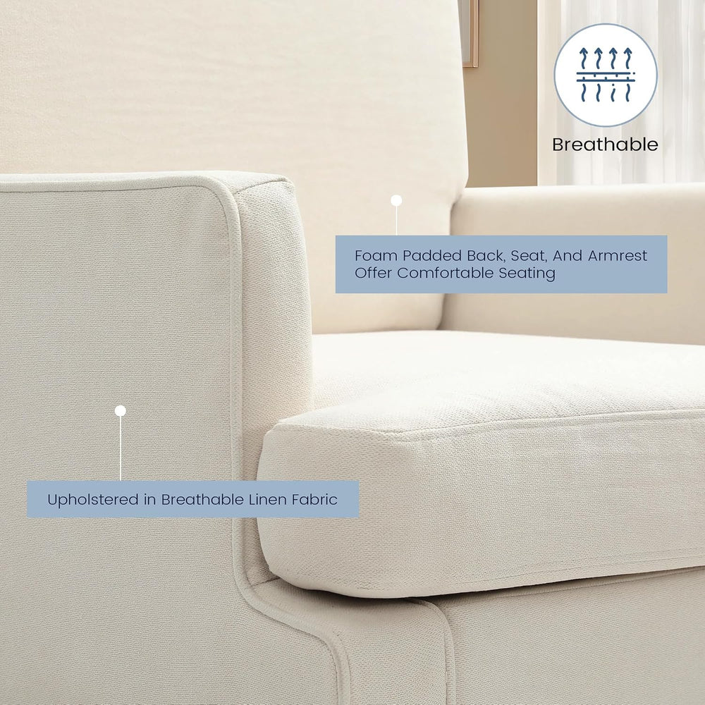 Kromax Accent Chair for Living Room Set of 2, Modern Reading Chair, Beige | M...