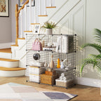 C&AHOME Wire Cube Storage, 9 - Cube Organizer Metal C Grids, Silver Gray | Modular Shelves Units, Closet Organizer, Storage Bins Shelving, Ideal for Home, Office, Living Room