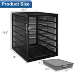 Natwind Mesh Desk Organizer with 6 Tier Sliding Drawers, Paper Sorter, Multi-Functional Home Office Supplies Storage Tray for Letters, Documents, Books, Mail, Files, Arts & Crafts Supplies - Black