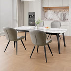 Nalupatio Dining Chairs Set of 4, Modern Dining Room Chairs Comfy Backrest Thick Upholstered Kitchen Chairs 19IN Height with Metal Legs Grey