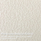 Boucle Dining Chairs Set of 4, Mid Century Modern Dining Room Chairs with Barrel Backrest, Upholstered White Kitchen Chairs for Dining Room, Restaurant, Gold Metal Frame
