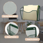 EASEPRES 3 Single Pocket Mesh Hanging File Organizer, Vertical Wall Mounted Magazine File Holder, Mount Basket Mail Paper Document Folder Organizing for Office, Home and School, Dark Green