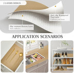 Beautysaid Shelf and Drawer Liner for Kitchen Cabinet, Non Adhesive Non Slip Shelf Paper Waterproof Washable Thickened for Dresser Pantry Shelve Bathroom Protector Liner(Beige,12 in x 30 FT)