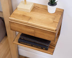 Floating Nightstand Side Accent or End Table with Storage Drawer, Wood Bedside Shelf, Handmade Floating Table (Cape Town)