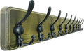 Dseap Coat Rack Wall - Heavy-Duty 38-1/4" Long, with Reinforced 10 Custom Tri-Hooks, Solid Wood Wall Hanger for Coats Hat Jackets - Rustic Farmhouse Entryway Hallway Storage, Weathered Green & Black