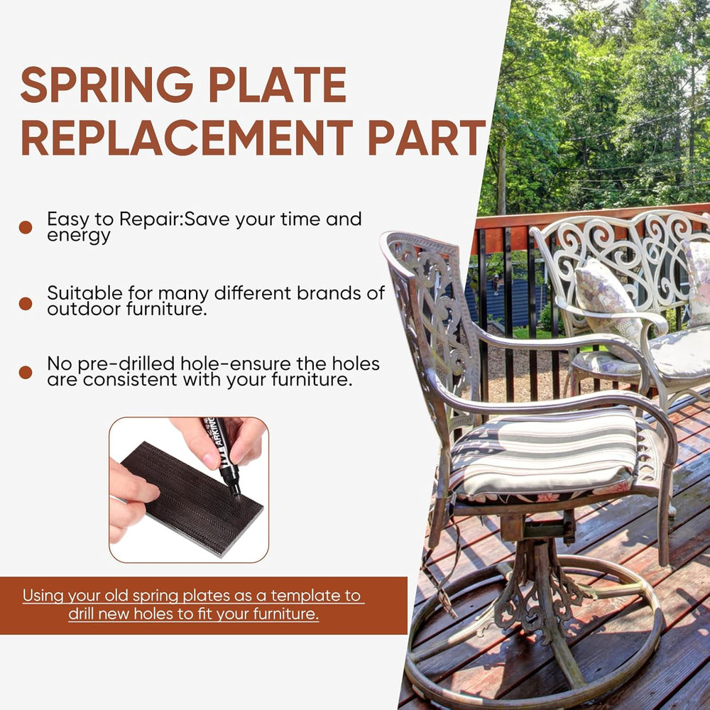 Tondiamo Patio Chair Spring Plates Black Swivel Rocker Fiberglass Spring Plat...