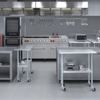 AmGood 36" Long x 18" Deep Stainless Steel Table with Casters