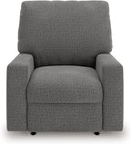 Signature Design by Ashley Revenna Manual Rocker Recliner, Greystone | 100% polyester menswear chenille fabric, Track arm style, Living room and lounge spaces