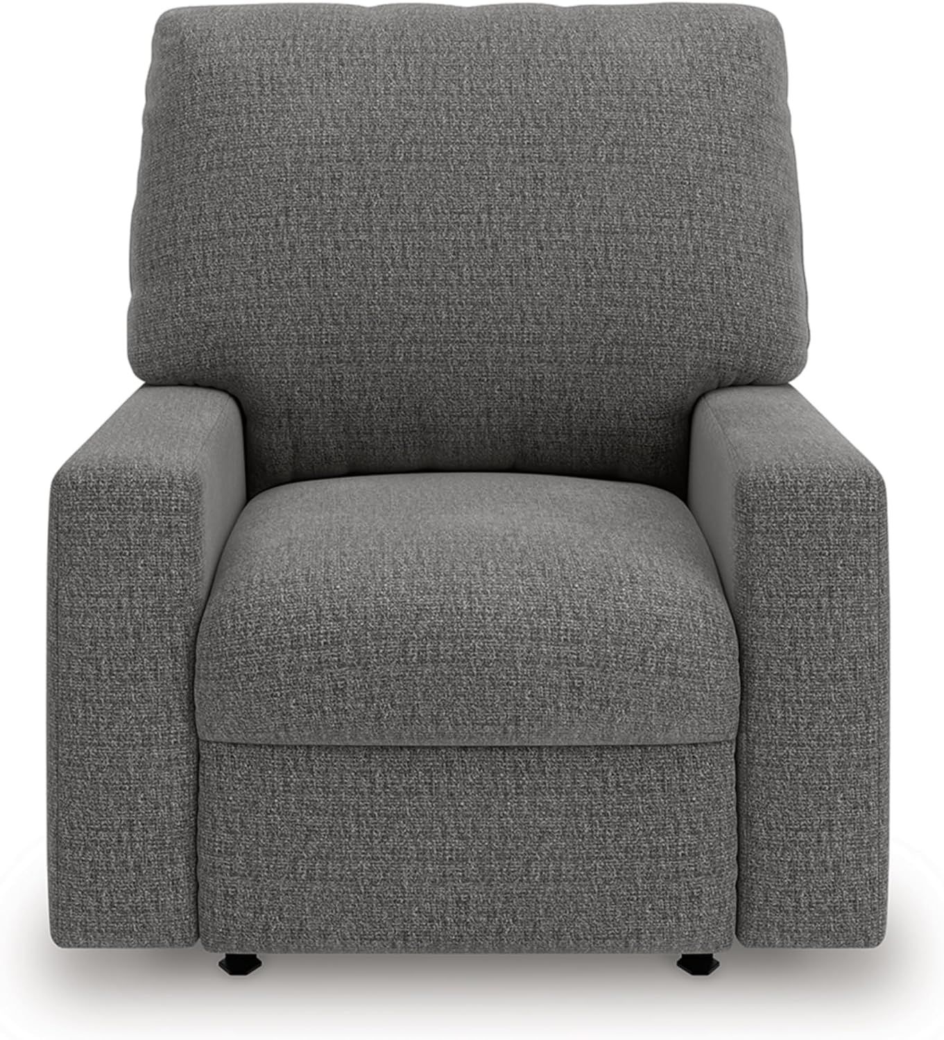 Signature Design by Ashley Revenna Manual Rocker Recliner, Greystone | 100% polyester menswear chenille fabric, Track arm style, Living room and lounge spaces
