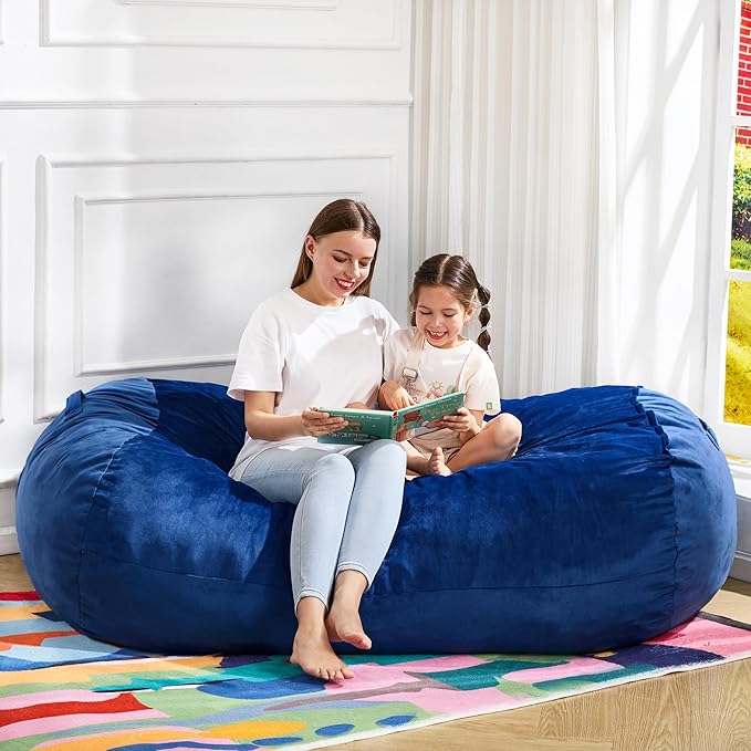 Hobestluk 4FT Bean Bag Chair Large Beanbag with Removable Cover Adult Bean Ba...