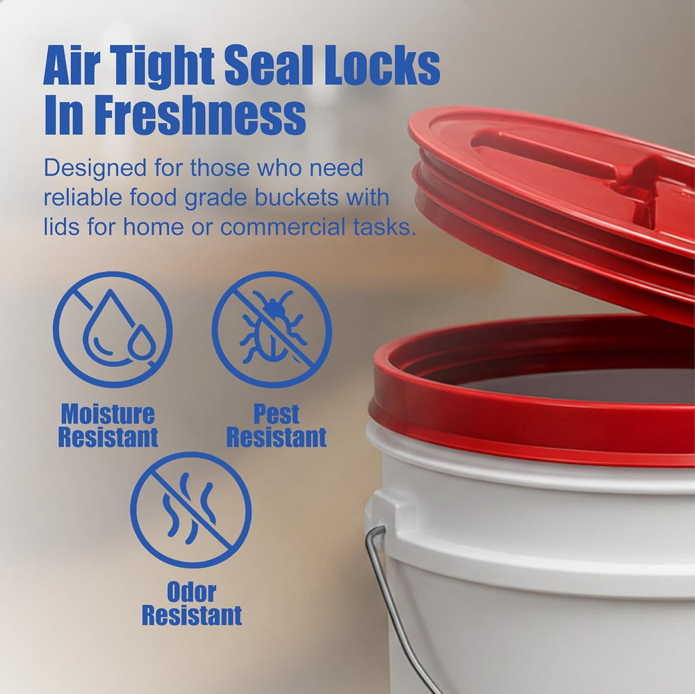 ePackageSupply 3.5 Gallon Bucket, Food-Grade w/Lid, BPA-Free, Red, 1 Pack