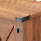 JUMMICO TV Stand, 65 Inch TV Farmhouse Entertainment Center with Double Barn Doors and Storage Cabinets, Console TV Table Media for Living Room, Bedroom (Walnut)