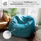 CordaRoy's Bean Bag Foam Fill Pack for Bean Bag Chairs and Pet Beds, Foam Only, White