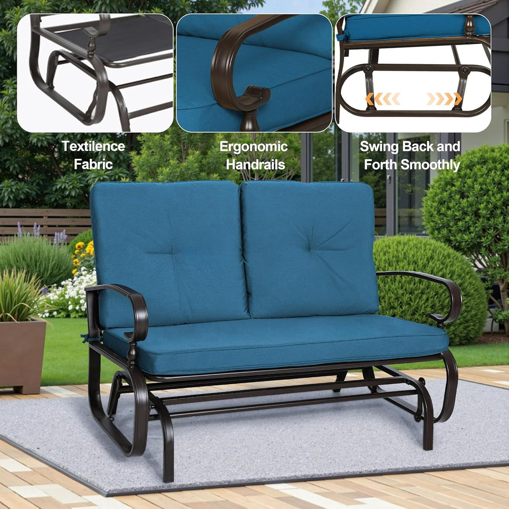 Incbruce Outdoor Swing Glider Rocking Chair Patio Bench for 2 Person, Garden ...