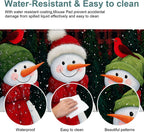 Three Snowmen Gaming Mouse Pad 31.5"x11.8"Desk Mat Anti-Slip Rubber Base & Durable Stitched Edges for Gamers Smooth Mouse Writing Surface for Desk Office/Home