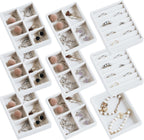 Frebeauty Small Jewelry Tray Set,Stackable Velvet Jewelry Organizer Tray,Mini Jewelry Drawer Organizer,Drawer Inserts,4.92 x 3.74 x 0.9 Inches,Earring Organizer for Women(Set 9,White)