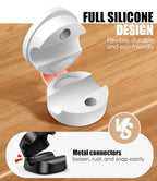6 Pack Silicone Cord Organizer, Adjustable Magnetic Cable Clips, Strong Adhesive Cable Management Under Desk Wire Hider, Cord Holder for Nightstand, Desk, Wall, Home Office (White)