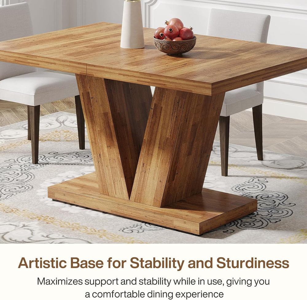 Tribesigns 47-Inch Dining Table for 4, Walnut Brown Kitchen Dinner Table with...