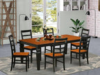 East West Furniture LGPF7-BCH-W 7 Piece Dining Room Furniture Set Consist of a Rectangle Wooden Table with Butterfly Leaf and 6 Kitchen Dining Chairs, 42x84 Inch, Black & Cherry