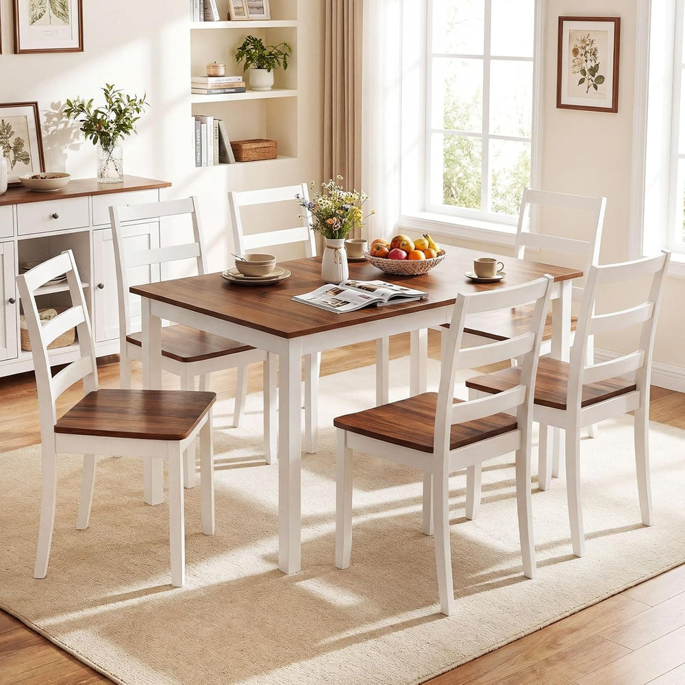 Giantex Dining Table for 4-6, 60" Rectangular Kitchen Table with Solid R...