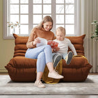 Bean Bag Chairs for Adults, Memory Foam Couch Loveseat Sofa Chair, Soft Teddy Material Cozy Comfy Reading Nook Chairs, Floor Chair for Living Room Bedroom Office(Orange)