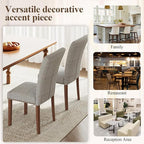 Stylish Dining Chairs Set of 2, Upholstered Parsons Dining Room Chair with Nailhead Trim, Kitchen Room Chair with Thick Cushions and Wood Legs, Nailhead Trim, SKY2383