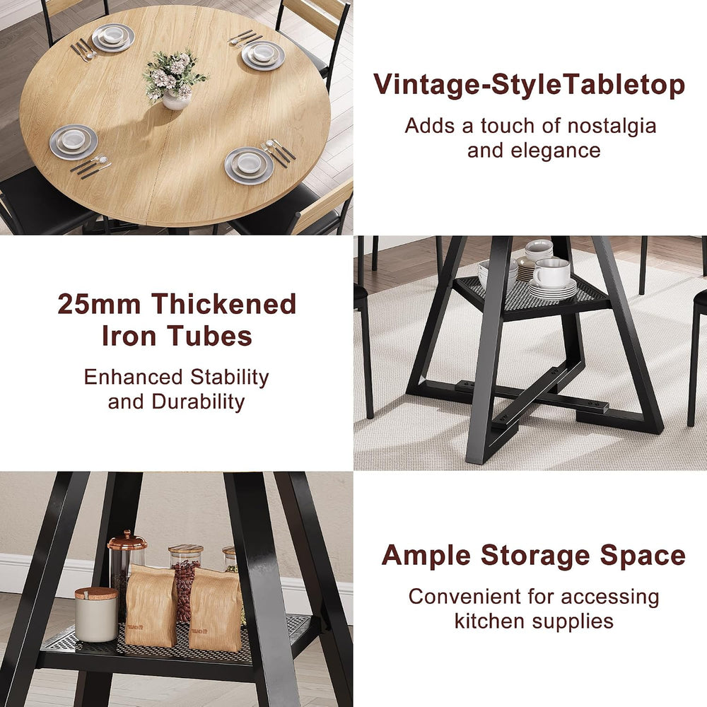 Jocoevol Round Dining Table,Kitchen Dining Room Circle Dinner Pedestal Table,...