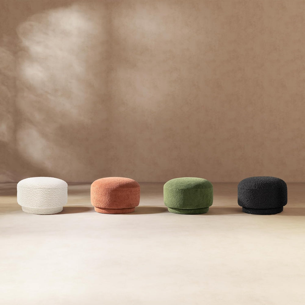 15" Small Foot Stool Ottoman Cute Foot Rest Round Mushroom Ottomans Mode...
