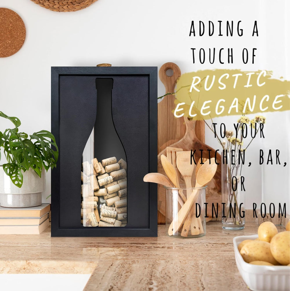 flinelife Wooden Wine Cork Holder, 13x8, Wine Cork Collector Shadow Box - Per...